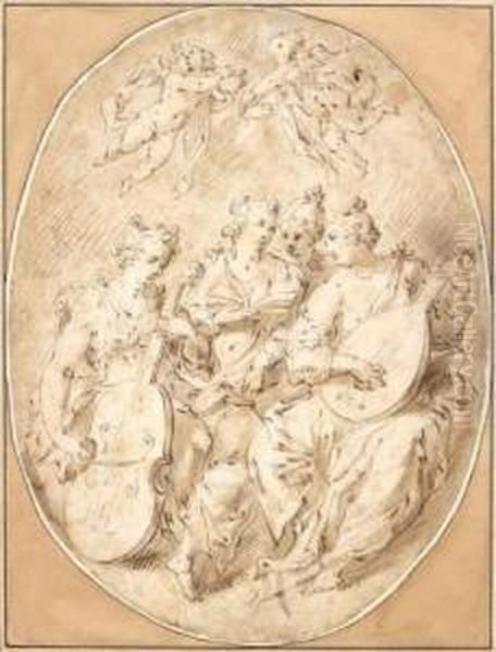 Allegorie De La Musique : Trois Muses by Hans, Jan Speeckaert