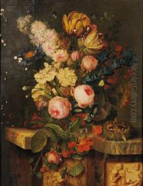 Bouquet De Fleurs Oil Painting by Michel Joseph Speeckaert