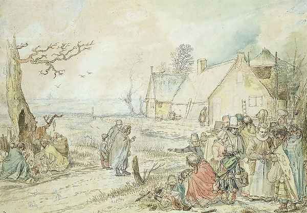 Landscape with Gypsy Fortune-Tellers Oil Painting by Hendrick Avercamp