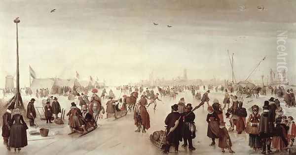 Winter Scene Oil Painting by Hendrick Avercamp