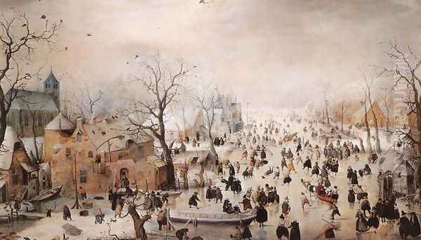 Winter Oil Painting by Hendrick Avercamp