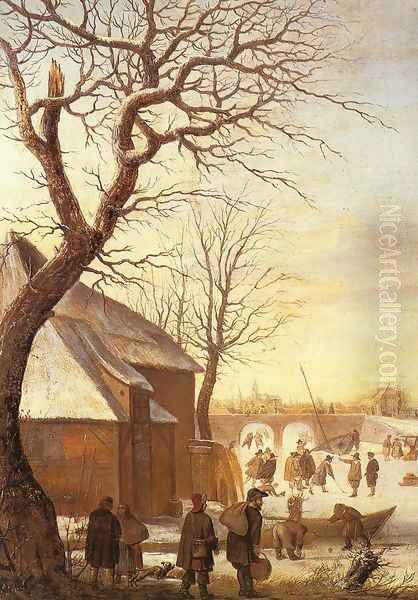 Winter Landscape III Oil Painting by Hendrick Avercamp