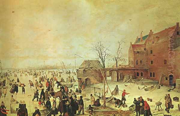 Winter Landscape Oil Painting by Hendrick Avercamp