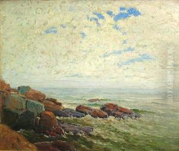 Rocky Shore Oil Painting by John Adams Spelman