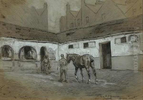 Horses And Stables Oil Painting by Percy Fred. Seaton Spence