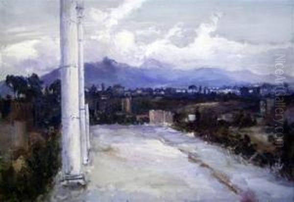 Looking Towards Athens Oil Painting by Thomas Ralph Spence