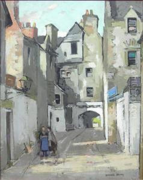 Baker's Close, Edinburgh Oil Painting by John Guthrie Spence-Smith