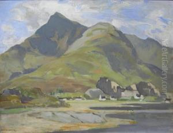 View Of A Mountain Oil Painting by John Guthrie Spence-Smith