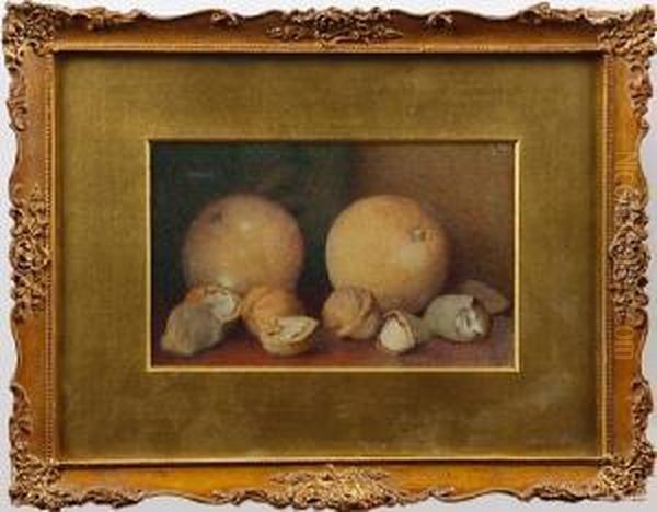 Still Life With Oranges And Walnuts Oil Painting by Frederick Spencer