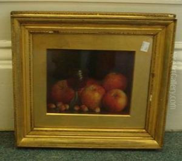 Still Life Of Apples, Filbert And Roemer Glass Oil Painting by Frederick Spencer