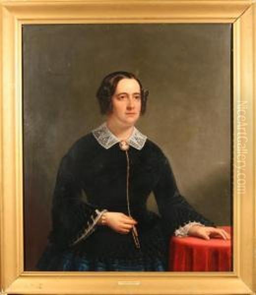 Portrait Of Frances Pierpont Raymond Hunt (1817-1866) Oil Painting by Frederick R. Spencer