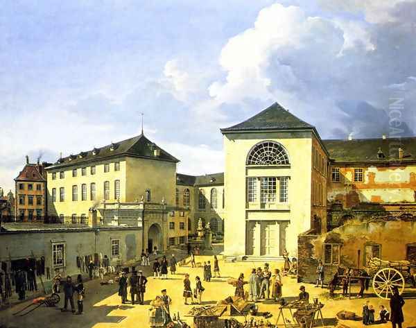 Die Alte Akademie In Dusseldorf Oil Painting by Andreas Achenbach