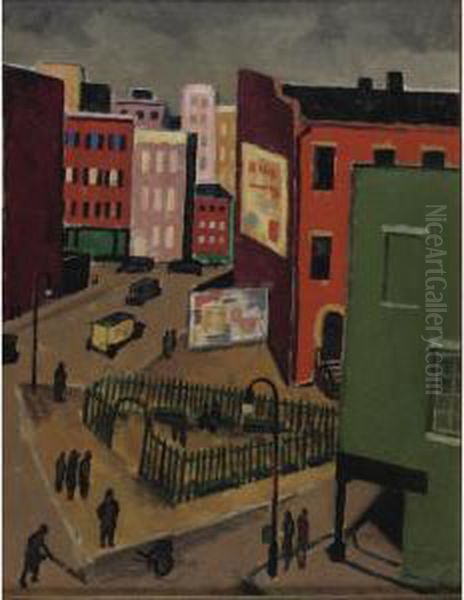 Sheridan Square Oil Painting by Niles Spencer