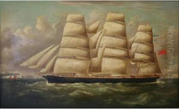 Forward Ho: A Full-rigged Ship Off Dover Oil Painting by Richard Barnett Spencer