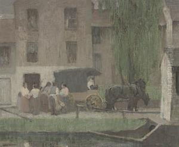 The Peddler's Cart On The Canal, New Hope Oil Painting by Robert Spencer