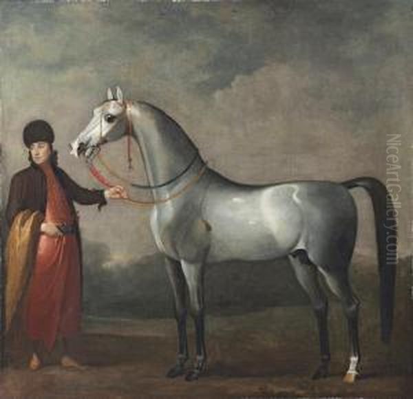 An Arab Stallion Held By A Groom Oil Painting by James Seymour And Thomas Spencer