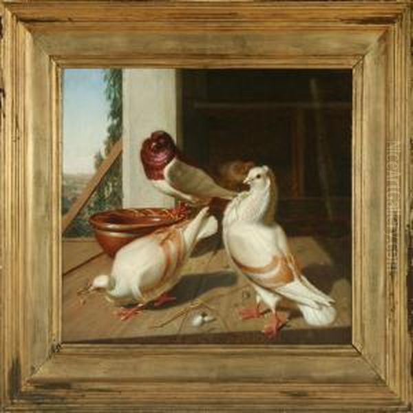 Duer Oil Painting by Julius Frants Spendrup Hahn