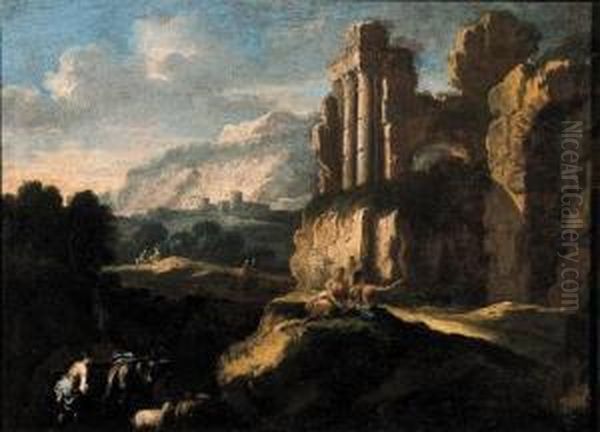 Rovine Classiche Con Astanti Oil Painting by Clemente Spera