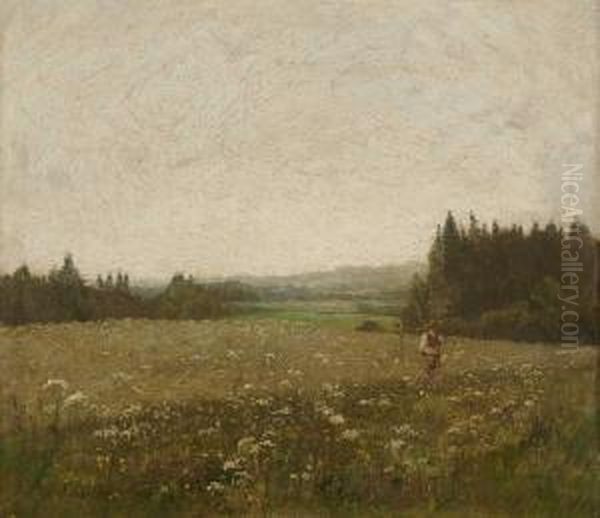 Maher In Landschaft Oil Painting by Johann Sperl