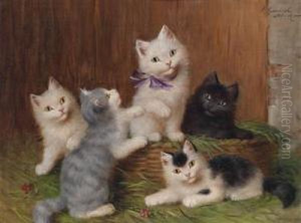 Kittens Oil Painting by Sophie Sperlich