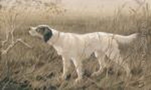 Englischer Setter Im Moor Oil Painting by Heinrich Sperling