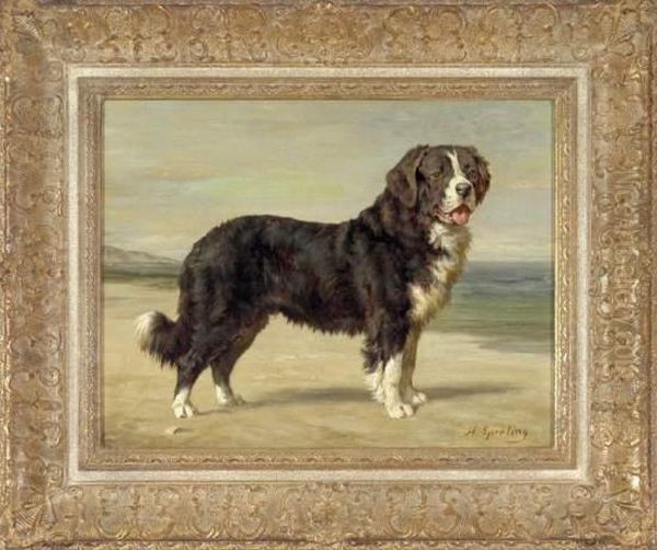 Berner Sennenhund Vor Landschaft Oil Painting by Heinrich Sperling