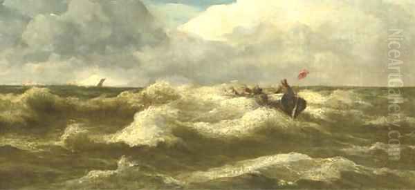 The rescue Oil Painting by Andreas Achenbach