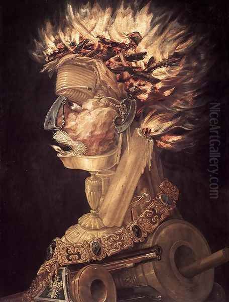 The Fire 1566 Oil Painting by Giuseppe Arcimboldo