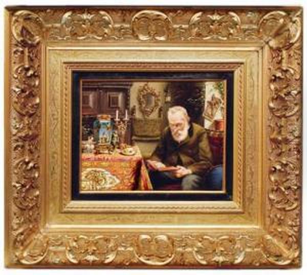 Sammler Beim Lesen Oil Painting by Carl Johann Spielter