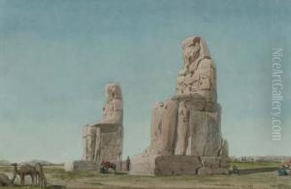 The Colossi Of Memnon, Thebes Oil Painting by Richard Phene Spiers