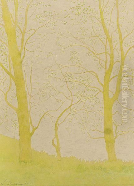 Arbres Pres De L'etang Oil Painting by Leon Spilliaert