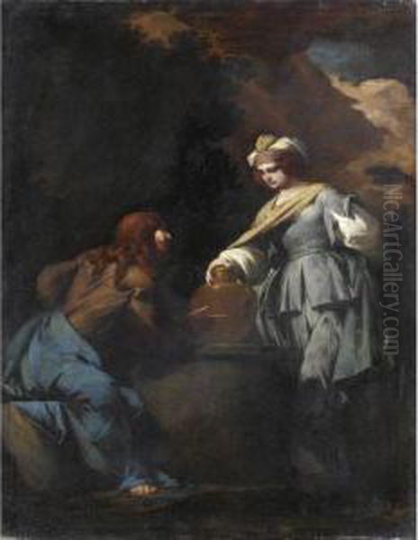 Cristo E La Samaritana Oil Painting by Giovan Battista Spinelli