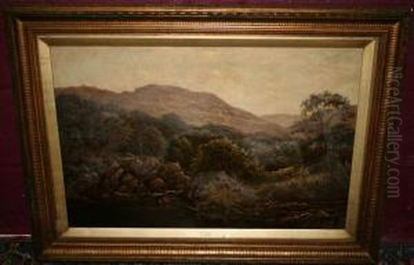 Mountainous River Landscape Oil Painting by Thomas Spinks