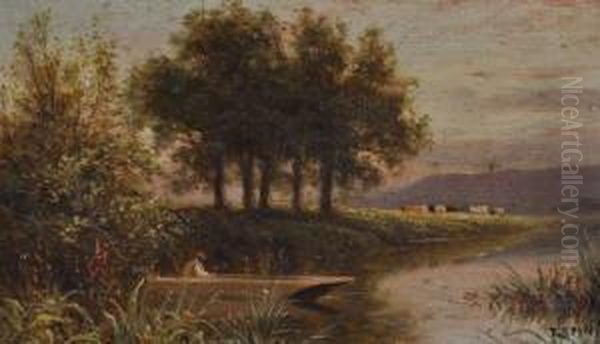 Thames Near Pangbourne Oil Painting by Thomas Spinks