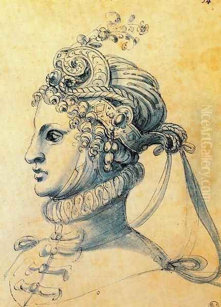 Headdress Design Oil Painting by Giuseppe Arcimboldo