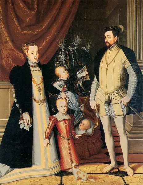 Maximilian II and His Family Oil Painting by Giuseppe Arcimboldo