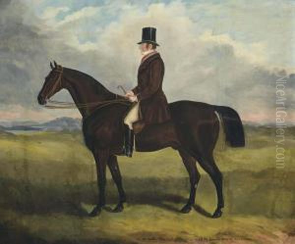 The Earl Of Lonsdale On His Old Favourite, Tempest, Newmarket Oil Painting by Samuel Spode