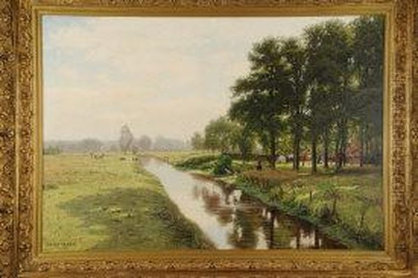 'lower Rhine Landscape', Oil Painting by Eduard Spoerer