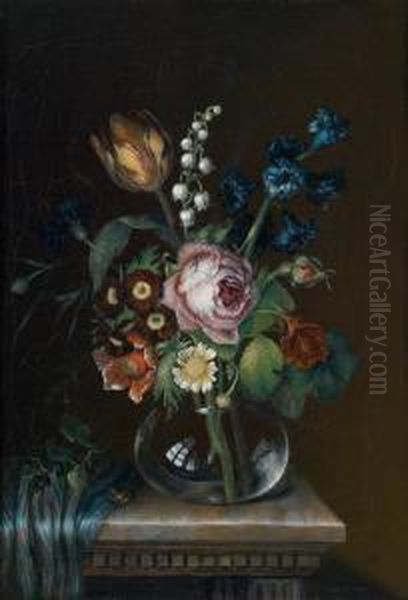 Nature Morte Floreali In Vasi Oil Painting by Elisabetha Spohrer