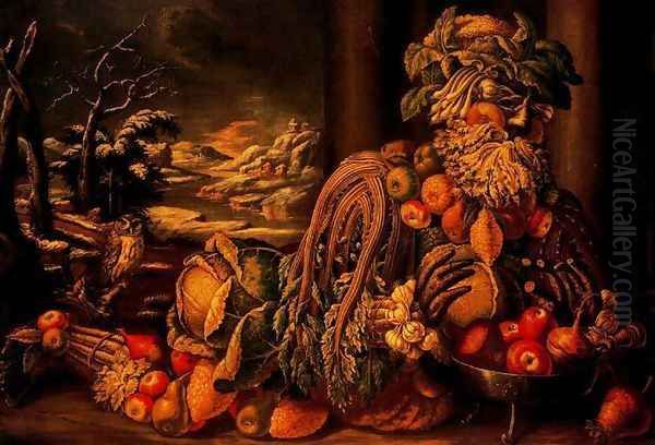 The Winter 2 Oil Painting by Giuseppe Arcimboldo