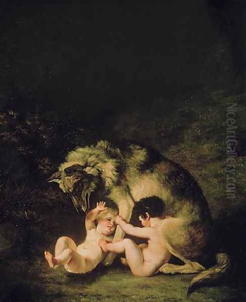 Romulus Remus And Their Nursemaid Oil Painting by Jacques Laurent Agasse