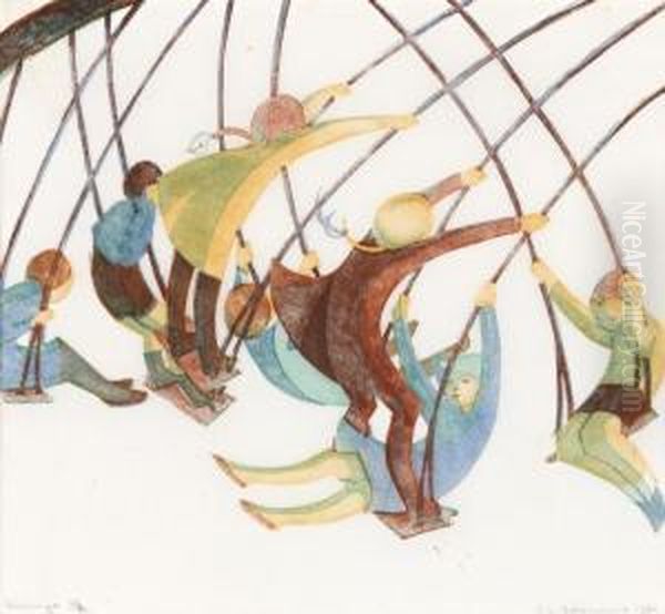 Swings Oil Painting by Ethel L. Spowers