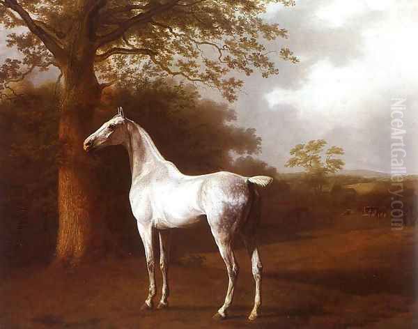 White Horse in Pasture Oil Painting by Jacques Laurent Agasse