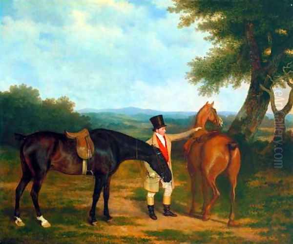 Two Hunters with a Groom Oil Painting by Jacques Laurent Agasse