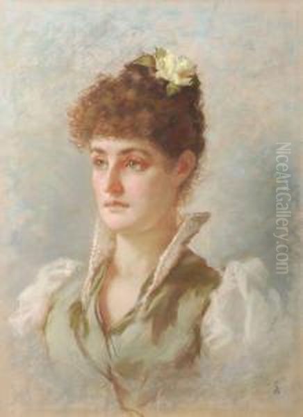 Ortraitof Hilda G. Close Oil Painting by Leon Spronck