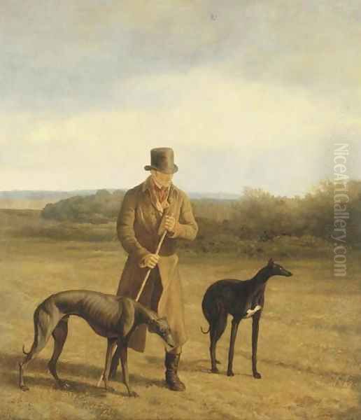 Portrait of Lord Rivers with two Greyhounds Oil Painting by Jacques Laurent Agasse