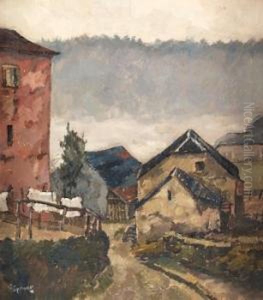 Alte Dorfstrase. Oil Painting by Hanns Sprung