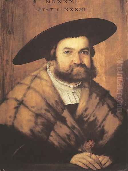 Goldsmith Jörg Zürer Of Augsburg 1531 Oil Painting by Christoph Amberger