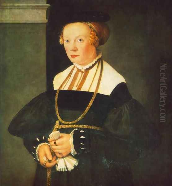 Portrait Of Felicitas Seiler 1537 Oil Painting by Christoph Amberger