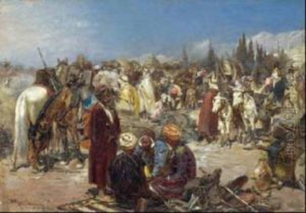 Orientalischer Markt. Oil Painting by Heinrich Staackmann